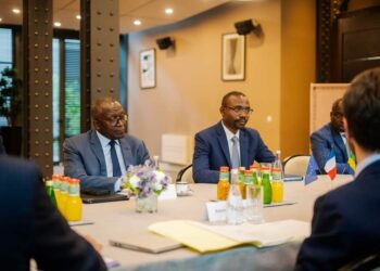 Les ministres gabonais Mays Mouissi et Marcel Abeke rencontrent le Ministre délégué français en charge du Commerce