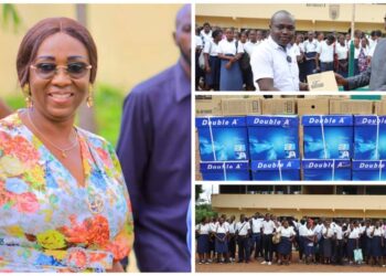 Mouila : la Vénérable Pr. Marcelle IBINGA apporte un soutien crucial au Lycée Public Jean Jacques BOUCAVEL