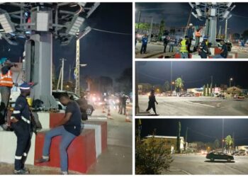 Port-Gentil : les grands carrefours éclairés grâce à l’initiative impulsée par le Président de la Transition