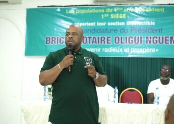 Mobilisation massive à Awendjé : le 4ᵉ arrondissement réaffirme son soutien à Brice Clotaire Oligui Nguema