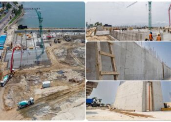 Tour H : les fondations du futur pôle économique maritime de Libreville désormais achevées
