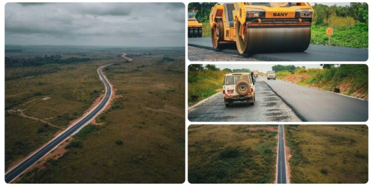 Ndendé-Doussala : le chantier routier retrouve son rythme avec le début du bitumage